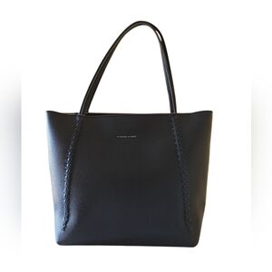 Etienne Aigner Stella Large Black 100% Leather Shoulder Tote Handbag